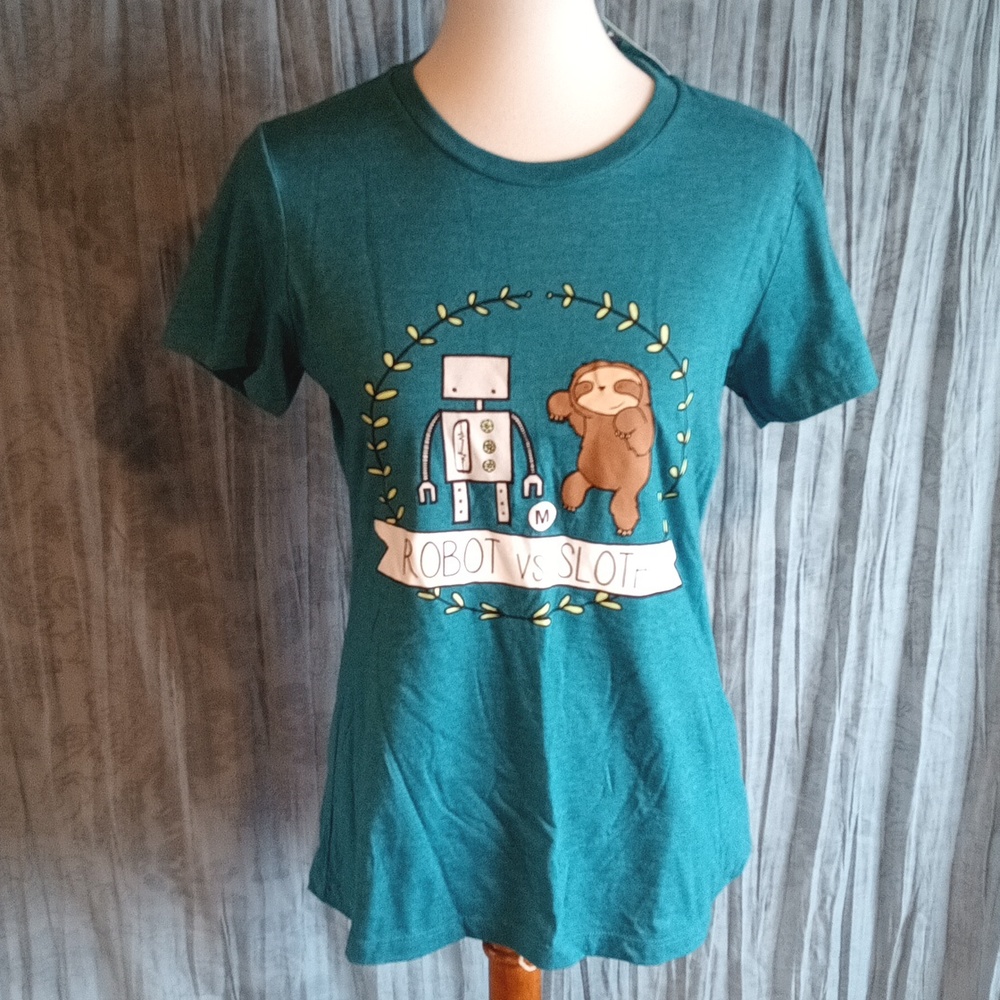Robot vs. Sloth T-shirt